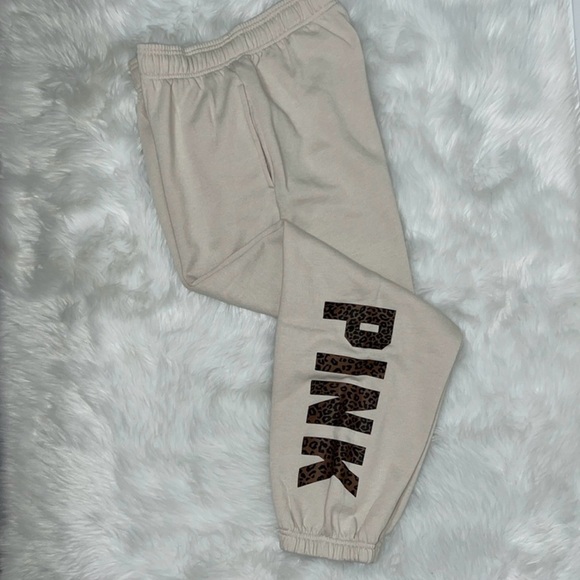 PINK Victoria's Secret Pants - PINK Victoria's Secret Leopard Print Campus Sweatpants